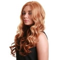 thumbnail image 3 of LUXLUXE Lucinda Wavy 23 Inch Long 4X4 Hand-Tied Lace Front Wig, Good Heat Resistant Fiber, Strawberry Blonde, 3 of 8