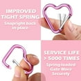 thumbnail image 5 of Heart Shape Keychain Clip Cute Pink Snap Key Ring Keychain Hook Aluminum Alloy Key Holder for Valentine's Gift Outdoor Spring Traveling Couple Wife Husband Gift Walking, 5 of 7