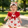 thumbnail image 2 of Mnyotv Baby Girl Dress Romper Summer Outfits Short Sleeve Ruffle Top Skirts with Headband 2Pcs Set Size 18-24Months, 2 of 7