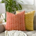 thumbnail image 4 of Lachen Woven Modern Pillow Cover in Burnt Orange, Cream, 4 of 4