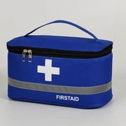 First Aid Kit Bag Lightweight Kit Bag with Handle Medicine Bags Space Saving Oxford Cloth Medical Box Kitchen Sport Emergency Blue Large