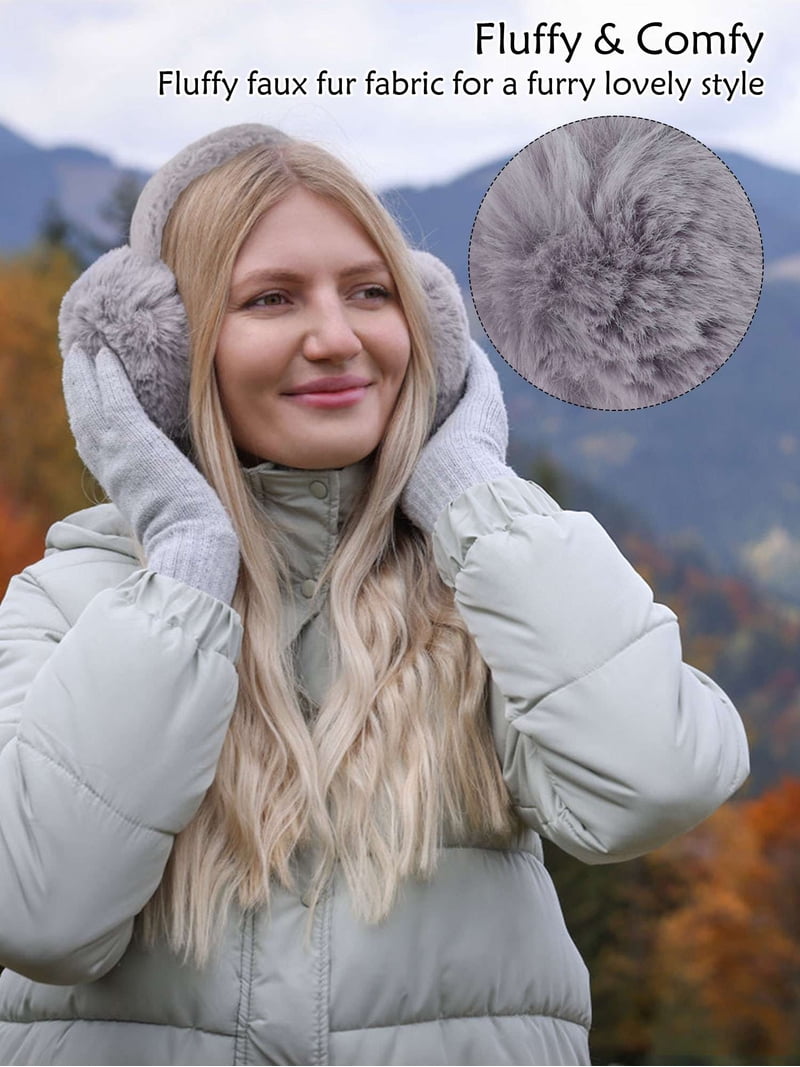 Gustave Women Winter Ear Muffs Foldable Faux Fur Earmuffs  display picture 1