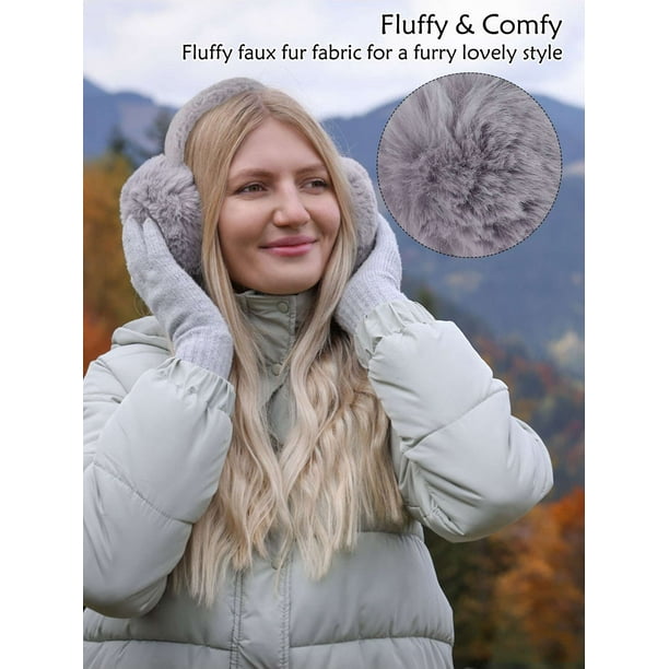 Gustave Women Winter Ear Muffs Foldable Faux Fur Earmuffs  display picture 2