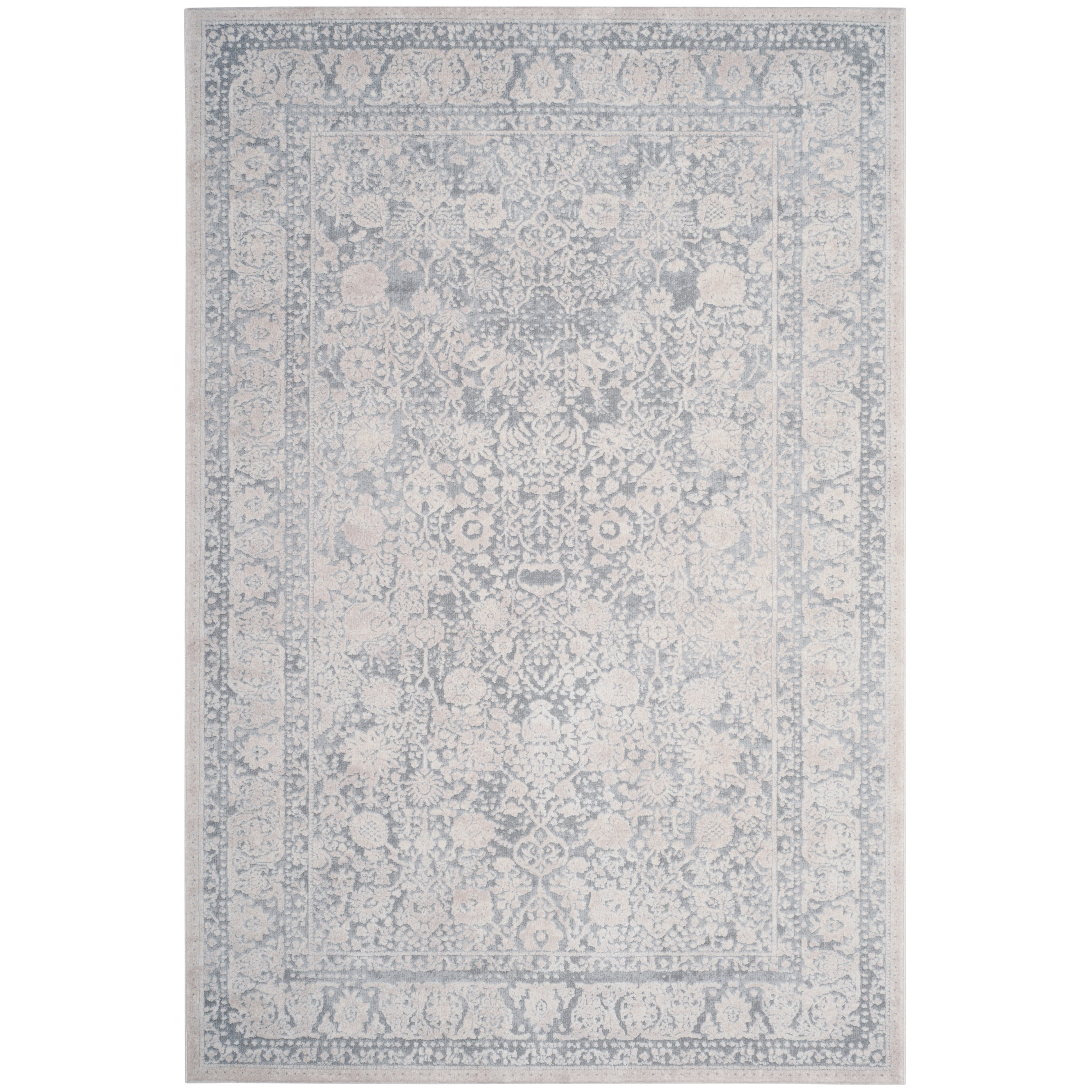 SAFAVIEH Reflection Lynna Traditional Area Rug, Light Grey/Cream, 5'1" x 7'6"