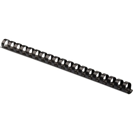 Fellowes Mfg Co. 52323 1/2 in. Diameter 90 Sheet Capacity Plastic Comb Bindings - Black (25/Pack)