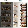 thumbnail image 5 of Over the Door Pantry Organizer, 8-Tier Adjustable Wooden Basket Kitchen Pantry Door Organization and Storage, 2 in 1 Wall Mount or Hanging Heavy-Duty Metal Hanging Kitchen Spice Rack,White, 5 of 16