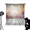 thumbnail image 2 of ABPHOTO Polyester Graffiti Photo Booth Brick Wall Backdrops Wooden Floor Props for Fotografia Professional Photography Background 5x7ft, 2 of 4