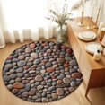 thumbnail image 2 of Stones 6ft Non Slip Round Area Rug Abstract Multi Colored Cobblestones Stones Photo Washable&nbsp;Soft Area Rugs for Living Room, Indoor&nbsp;Circle Carpet for Bedroom Dining Room Kitchen, 2 of 9