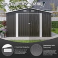 thumbnail image 3 of Campcraft Outdoor Storage Shed 10×14 FT with 3 Lockable Doors,Durable Garden Shed with 4 Vents for Backyard, Patio, Tool Storage,Dark Grey, 3 of 21