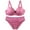 Hot Pink, variant on Bra and Panty Set Underwire Light Padding Lift Support Solid Color Breathable Fabric C Cup 2 Piece Set For Women