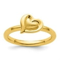thumbnail image 5 of Auriga Fine Jewelry 925 Sterling Silver Gold-plated Heart Ring Size 7 for Women, 5 of 6