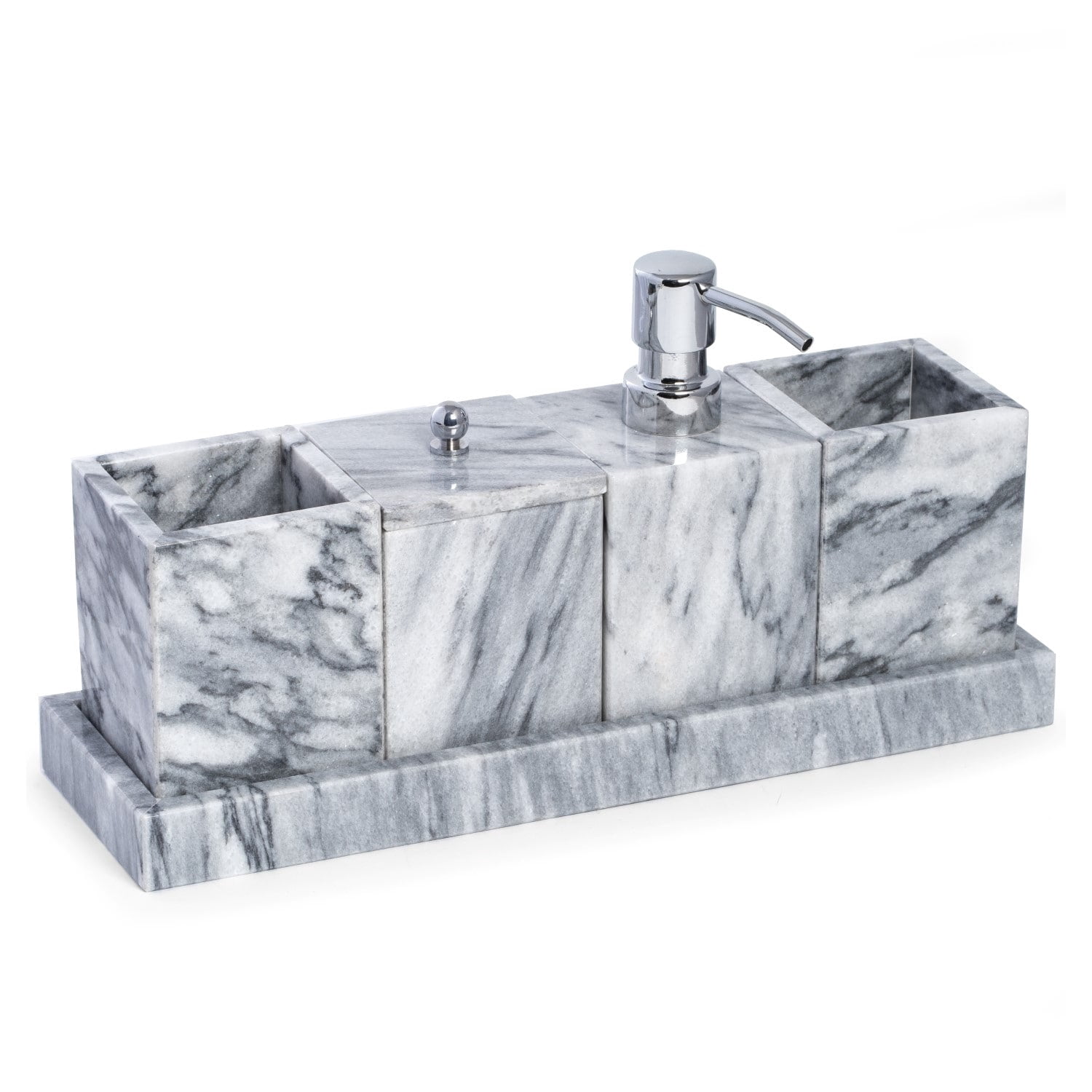 Marble Bath Soap Dispenser in Cloud Grey