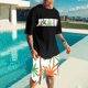 thumbnail image 2 of Blusa de Manga Corta Cuello Redondo Impresión Deportiva Camisa de Ajuste Delgado Poliéster Elástico Cintura Superior para los Hombres, Blusa Casual para el Uso Diario de Verano, 2 of 5