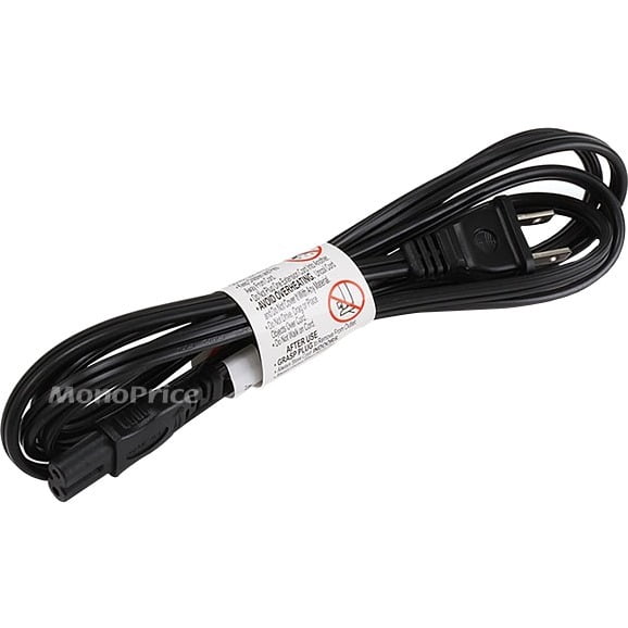 Monoprice 6ft 18AWG AC Power Cord Cable w/o Polarized, 10A (NEMA 115P to IEC320C7) Walmart