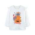 thumbnail image 1 of MIASHUI Stylish Girls Long Sleeve Tops for Halloween European Style Cartoon Print Knit Pullover with Unique Flying Sleeve Design for Kids White,6-7 Years, 1 of 6