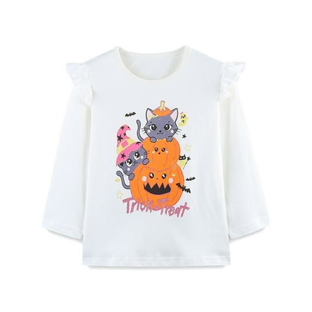 

Girls Long Sleeved T European Style Cartoon Printed Children s Base Top Fashion Flying Sleeve Knit Pullover Size 6 Girls Clothes Shirt Bulk Camisole Toddlers Tops Girls Sequin Long Sleeve 5 Toddler