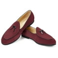 thumbnail image 3 of Journey West Men's Vintage Loafers For Men Belgian Loafers Slip-on Loafer Penny Loafer Casual Loafers Burgundy US 7.5, 3 of 6