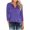 Purple, variant on YHAJDS Womens 3/4 Sleeves Tops Spring Summer Button V Neck Raglan Sleeve Casual Breathable T Shirt Blouse