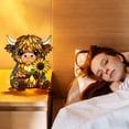 thumbnail image 3 of Animal Table Lamp, Stained Glass Table Lamp, Resin Colorful Highlands Cow LED Night Light - Mini Figurine Night Light for Bedroom, Living Room, Home Office & Tabletop Decor, 3 of 9