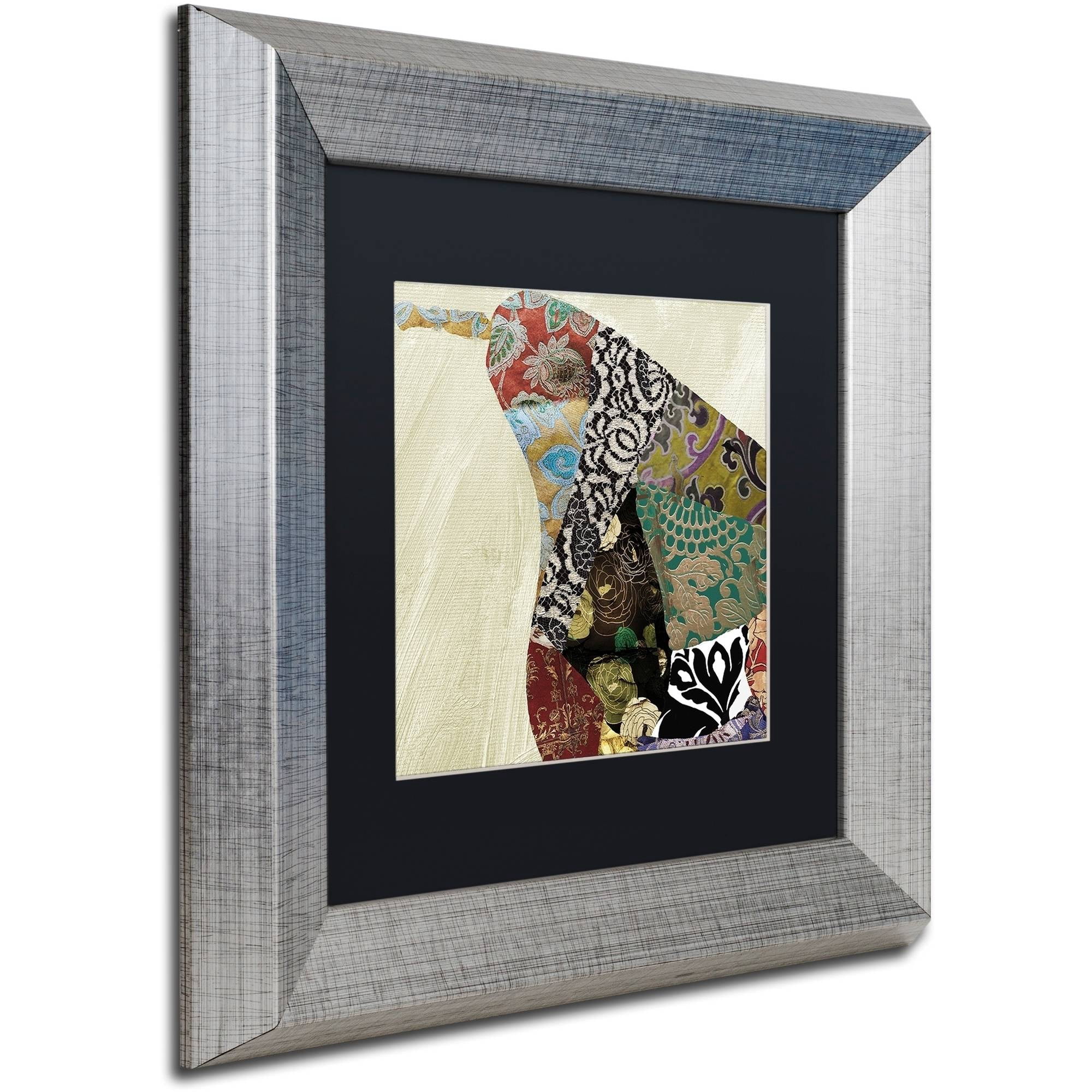 Trademark Fine Art "Pear Brocade I" Canvas Art by Color Bakery Black Matte, Silver Frame