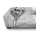 thumbnail image 3 of Death Moth Soft Flannel Fleece Throw Blanket, Geometry Skull Dead Head Alchemy Hipster Tattoo Style Art, Cozy Plush for Indoor and Outdoor Use, 60" x 80", Dark Blue Grey and White, by Ambesonne, 3 of 6