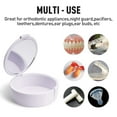 thumbnail image 2 of 2 Pack Retainer Case with Mirror Retainer Container Partial Denture Storage Box (Light blue+White), 2 of 5