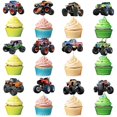 thumbnail image 1 of 24 toppers para cupcakes de camión monstruo Pretyps, 1 of 8