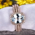 thumbnail image 4 of 2 Carat Oval Cut Aquamarine Engagement Ring 10k Rose Gold With Matching Band, 4 of 4