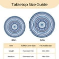 thumbnail image 3 of 52 Inch Boho Blue Mandala Round Table Protector for Kitchen,Floral Table Cloth Round Cover with Elastic Edge，Waterproof Picnic Circle Tablecloth for Dinner, Outdoor, Party, Camping, BBQ, 3 of 6