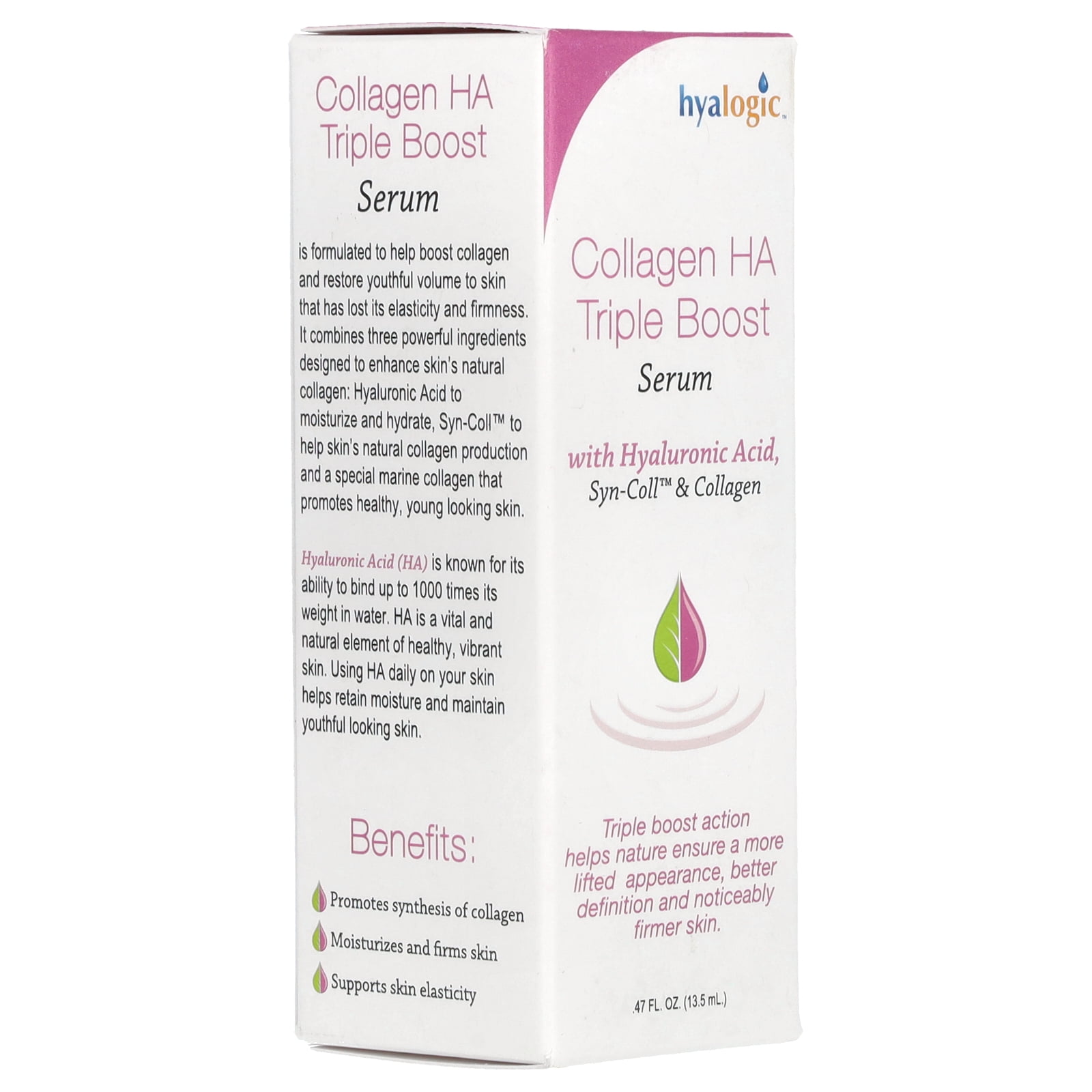 Hyalogic Collagen HA Triple Boost Serum With Syn-Coll & Collagen, Fragrance Free, 0.47 fl oz (13.5 ml)