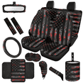 thumbnail image 2 of HUIACONG 14 Pack American Flag Car Seat Cover Set, Easy Installation & Removal Stylish Car Interior Accessory Kit, Suitable for Vehicle Vans Cars, 2 of 8