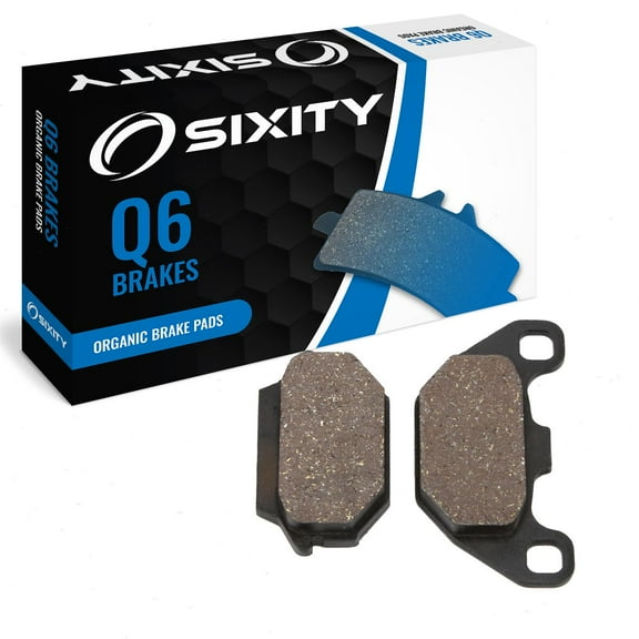 Sixity Q6 Rear Organic Brake Pads compatible with Kawasaki KFX90 2007-2015 Complete Set