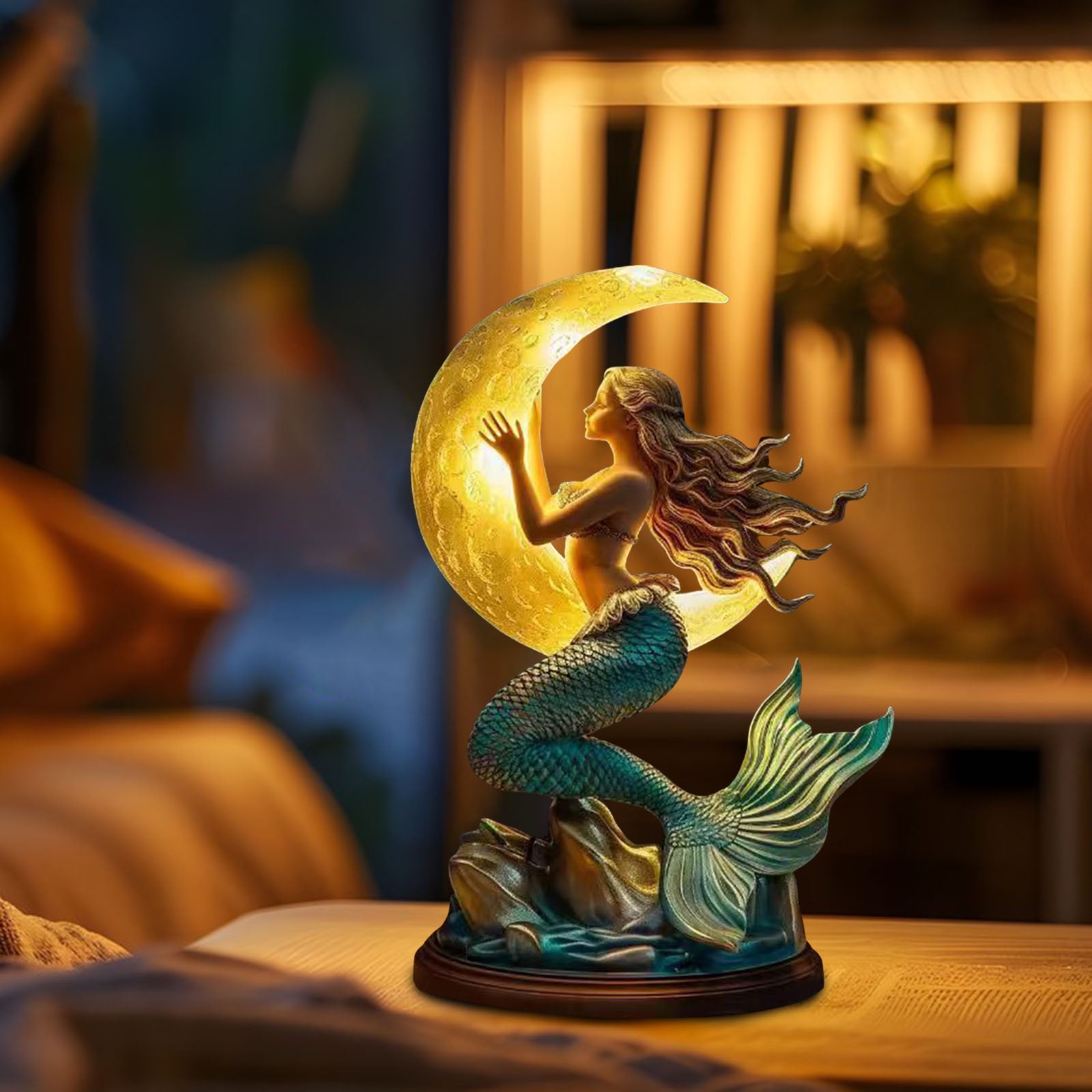 Cute Table Lamp 3D Resin Reading Lamp for Bedroom Livingroom Nightstand, Night Light for Home Decor, Birthdays Gifts for Mom Wife Girlfriend Friend