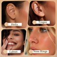 thumbnail image 5 of 18G Flat Back Earrings Stud Titanium Threadless Push Pop in Nose Rings Tragus Labret Cartilage Lip Medusa Conch Body Piercing Jewelry Hypoallergenic for Women Men, 5 of 10
