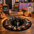 thumbnail image 4 of Halloween Theme 3D Visual Optical Floor Mat,Skeleton Bone Flame Print Non- Washable Illusion Round Rugs,for Home,Party,Trick or Treat Entry Decor, 4 of 4