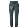 thumbnail image 3 of Womens Cargo Pants With Pockets Minimalist Spring Summer Solid Color Pants With Printed Pockets Drawstring Baggy Pants Women Green L, 3 of 3