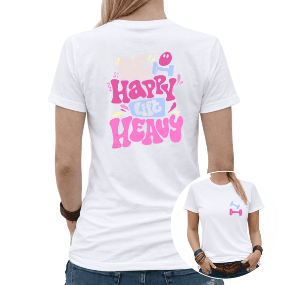 Giffimy Cute Workout Womens Print Tshirt Graphic Tees White/Black S-5XL Tops