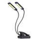 thumbnail image 1 of Lámpara de escritorio LED con dos cabezales y clip, elegante lámpara de lectura para el cuidado de la vista, cuello de cisne flexible de 360 grados, lámpara COB para barbacoa (sin batería)., 1 of 7