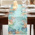 thumbnail image 3 of Table Runners 120 Inches Long Dress Scarves, Blue Coastal Farmhouse Coffee/Dining/Kitchen Table Runner for Living Room, Summer Nautical Beach Coral Starfish 13x120 Inch, 3 of 9