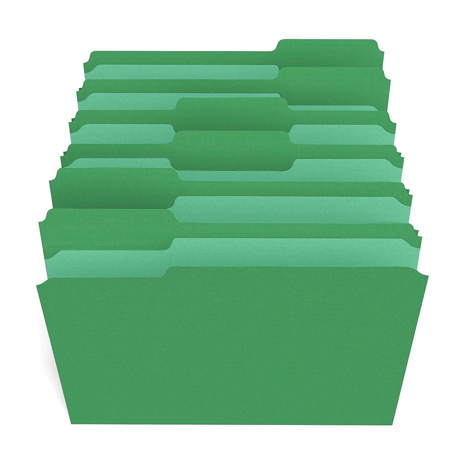 Staples Colored File Folders w/ Reinforced Tabs Letter 3 Tab Green 100/Box TR508960/508960