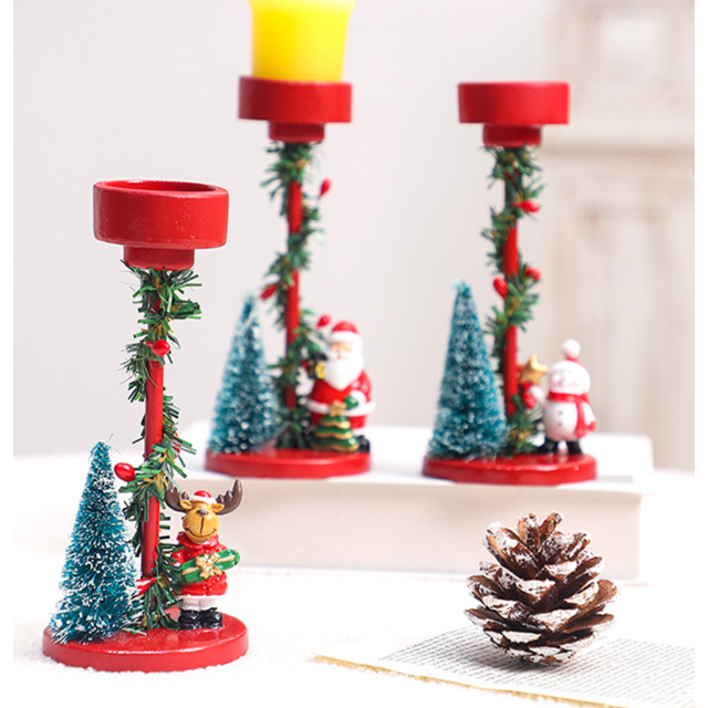 Adornos navideños transfronterizos, árbol de Navidad de resina para escritorio, candelabro de anciano, adornos para fiestas navideñas