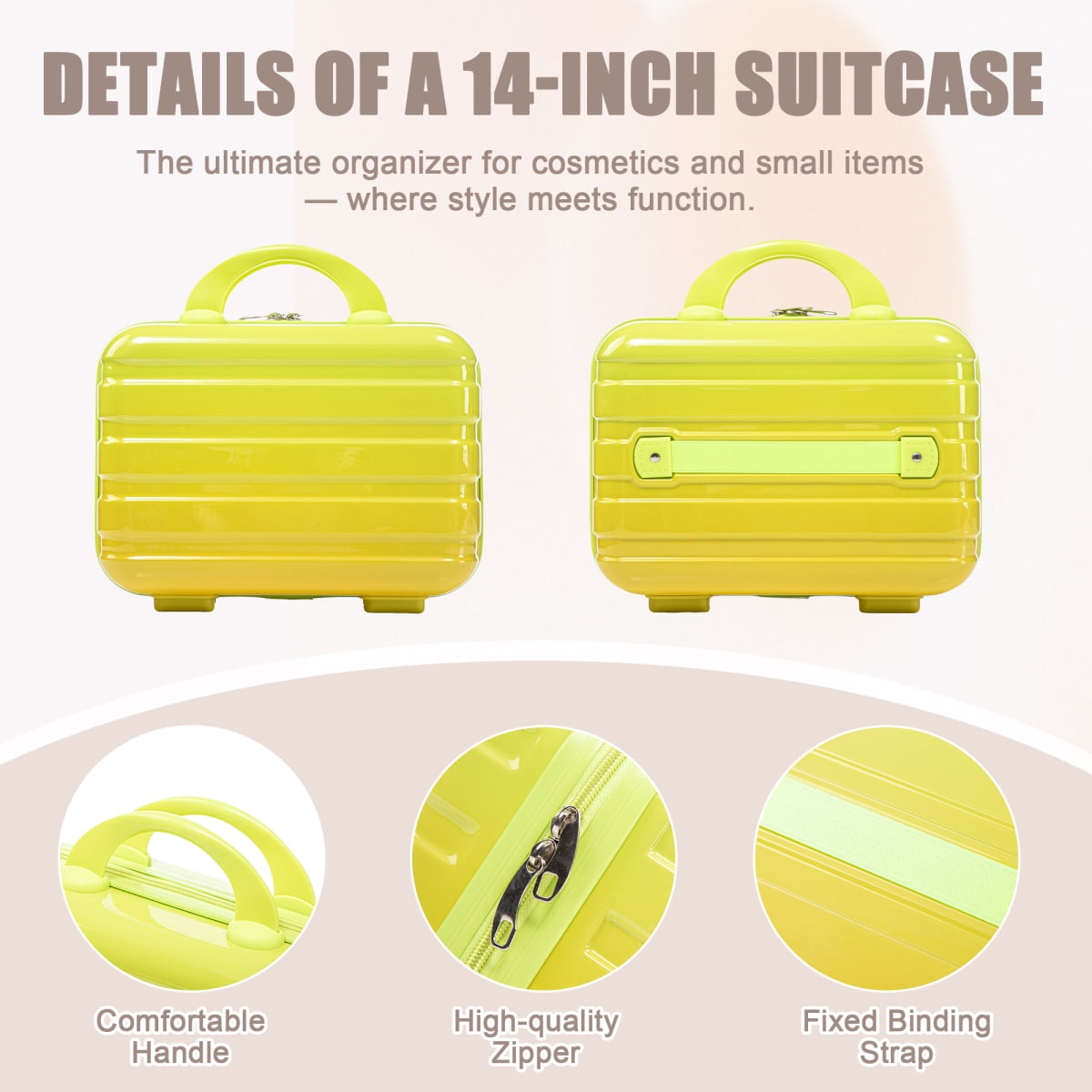 14"/20" 2 pcs/set Carry on Luggage with Spinner Wheels, Hardshell Suitcases with Gradient Color and Combination Lock, Checked Luggage for Travel Men and Women