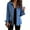 Blue, variant on Women's turn Down Collar Solid Color Casual Denim Jacket with Open Front Daily Wear