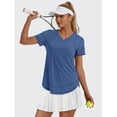 thumbnail image 3 of Rosvigor Womens Workout Tops V Neck Athletic T Shirts Comfy Exercise Shirts Loose Women Activewear for Gym Running Yoga, 3 of 7