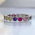 thumbnail image 2 of 100% 925 Sterling Silver High Carbon Diamonds Gemstone Wedding Band Fine Jewelry Enagement Ring For Women, 2 of 8