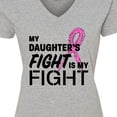 thumbnail image 4 of Inktastic My Daughters Fight is My Fight- Breast Cancer Awareness Women's V-Neck T-Shirt, 4 of 5