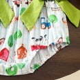 thumbnail image 6 of CAICJ98 Baby Girl Romper Farm Chicken Onesie Outfit Ruffle Smocked Bow Bodysuit Western Country Infant Newborn Summer Clothes (Light Pink,0-3 Months), 6 of 7