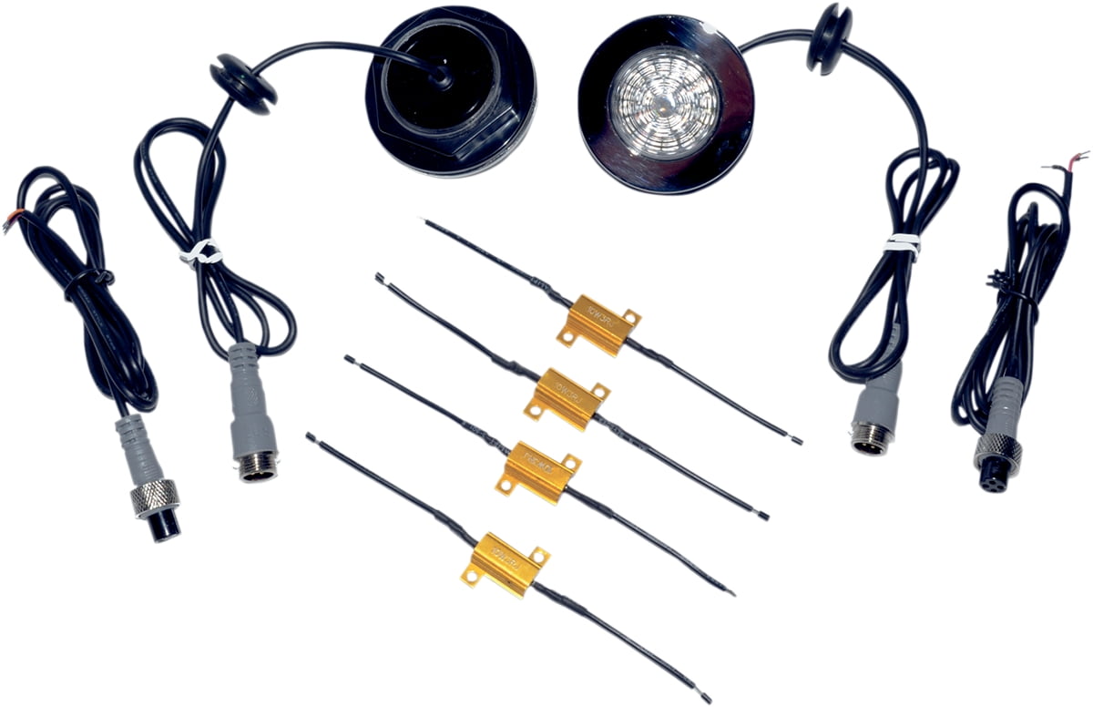 Saddlemen SaddlebagMounted LED Marker Light Kit with Black Trim and