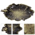 thumbnail image 3 of Copper Ink Dish Plate Lotus-leaf Frogs Inkwell Dish Decorative Inkstone Ornament, 3 of 5