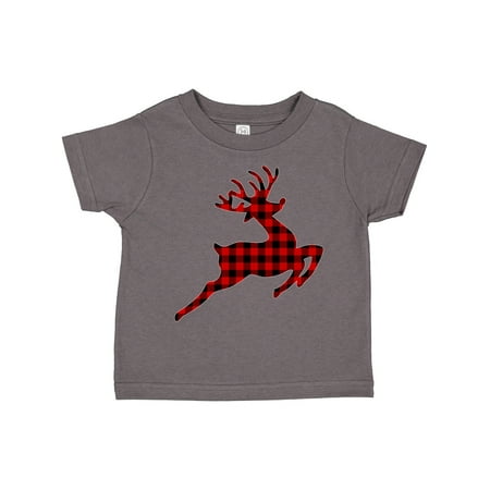 

Inktastic Plaid Christmas Reindeer Silhouette Gift Toddler Boy or Toddler Girl T-Shirt